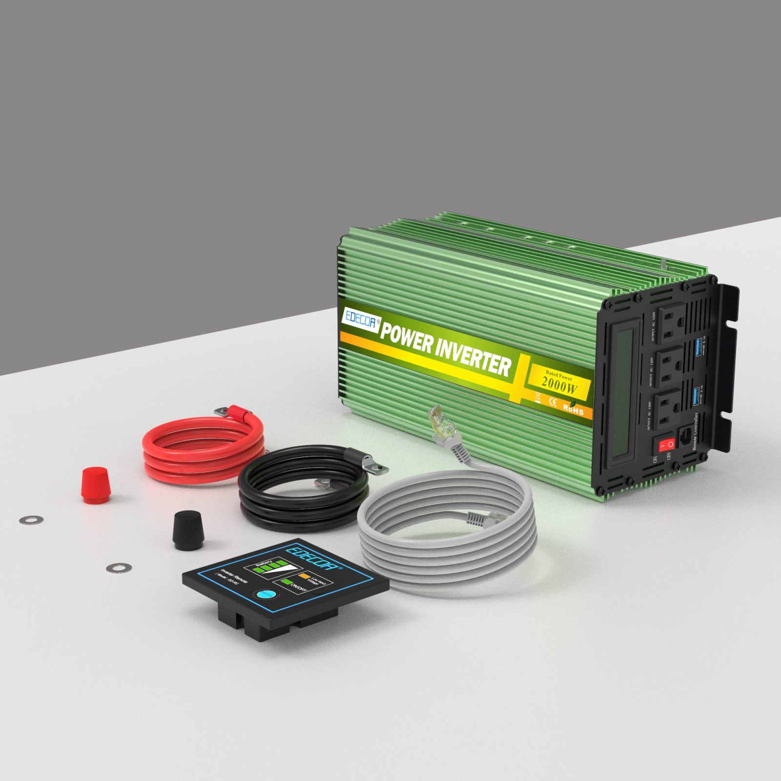 EDECOA 2000W/4000W DC 12V/24V AC 110V 120V modified sine wave power inverter