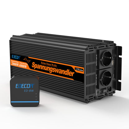 EDECOA 1000W/2000W DC 12V AC 220V 230V reiner Sinus-Wechselrichter