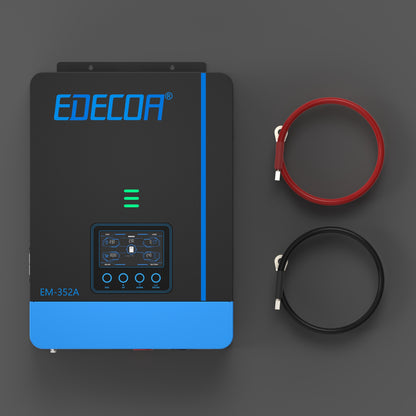 EDECOA Hybrid Solar Inverter 3800W 24V to 220V Pure Sine Wave MPPT 110A PV 55-430VDC