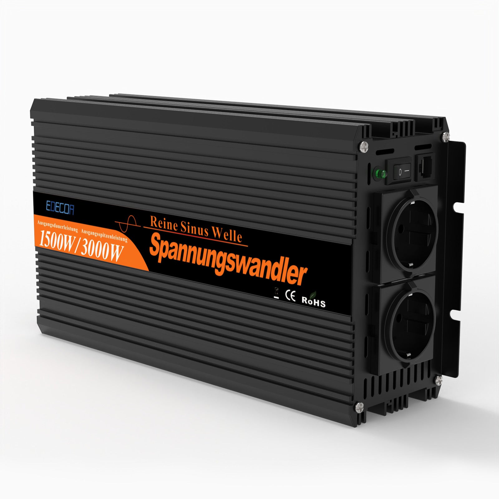 EDECOA 1500W/3000W DC 12V/24V AC 220V 230V reiner Sinus-Wechselrichter