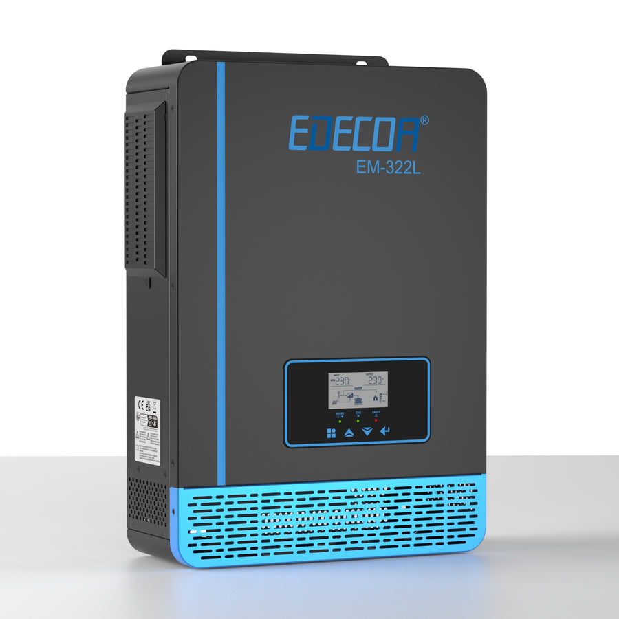 EDECOA Hybrid Solar Inverter 3200W 24V to 220V Pure Sine Wave MPPT 60A PV 30-150VDC