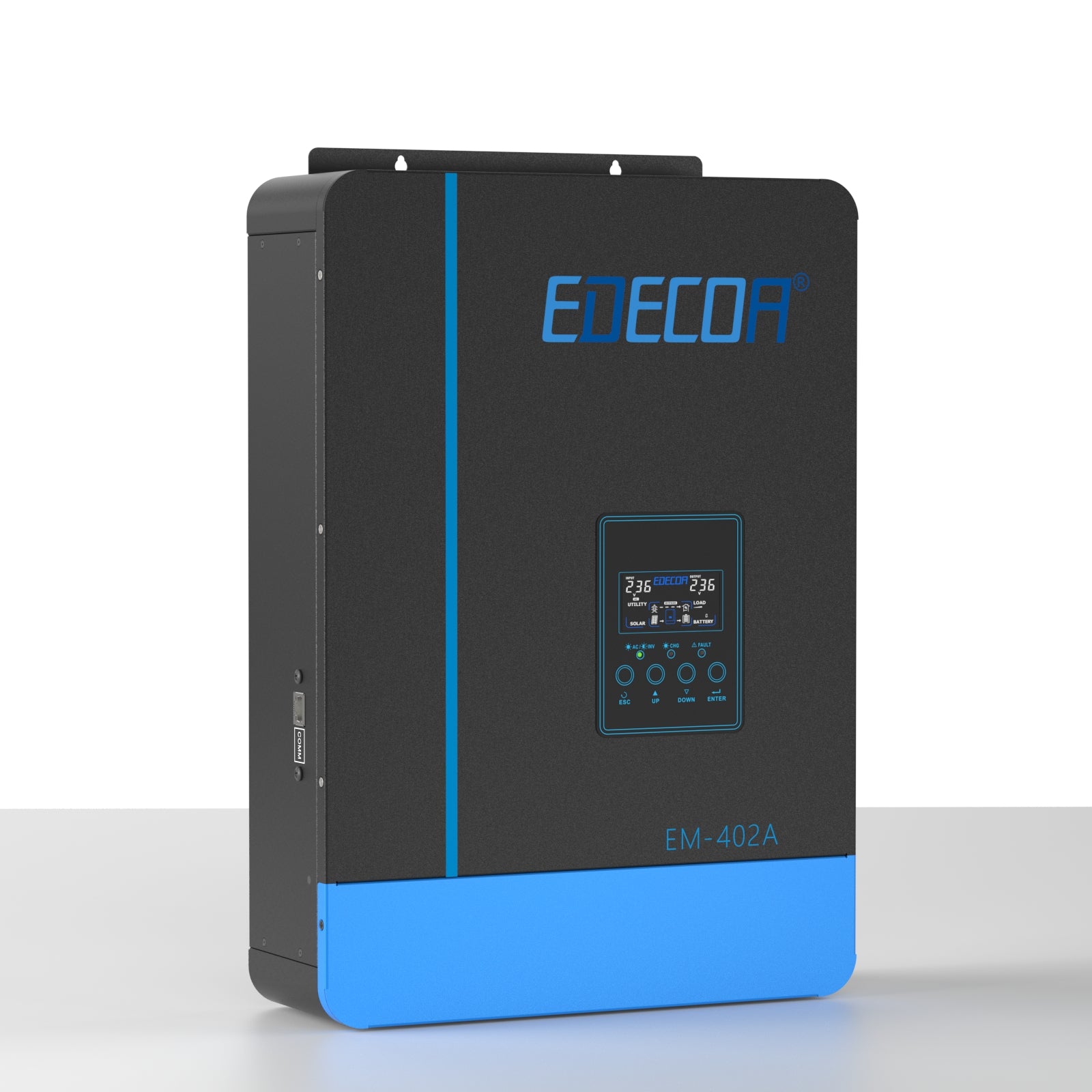 EDECOA Hybrid Solar Inverter 4000W 24V to 220V Pure Sine Wave MPPT 110A PV 55-450VDC