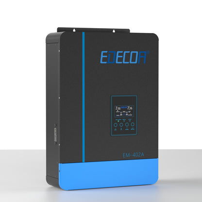 EDECOA Hybrid Solar Inverter 4000W 24V to 220V Pure Sine Wave MPPT 110A PV 55-450VDC