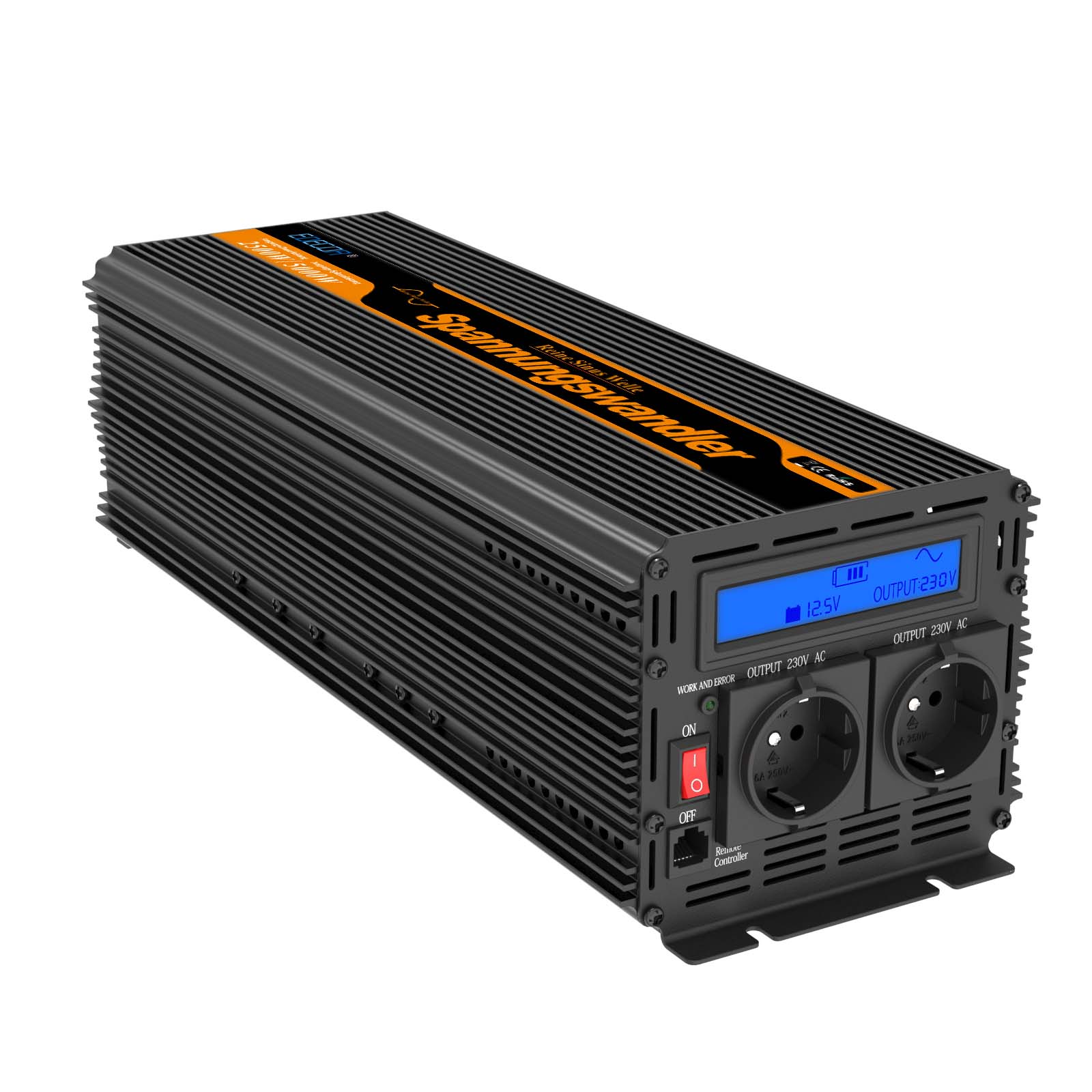 EDECOA 2500W DC 12V/24V AC 220V 230V reiner Sinus-Wechselrichter