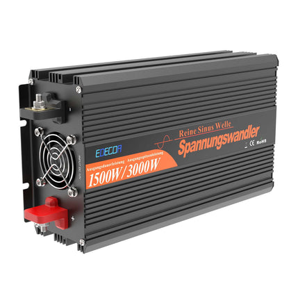 EDECOA 1500W/3000W DC 12V/24V AC 220V 230V reiner Sinus-Wechselrichter