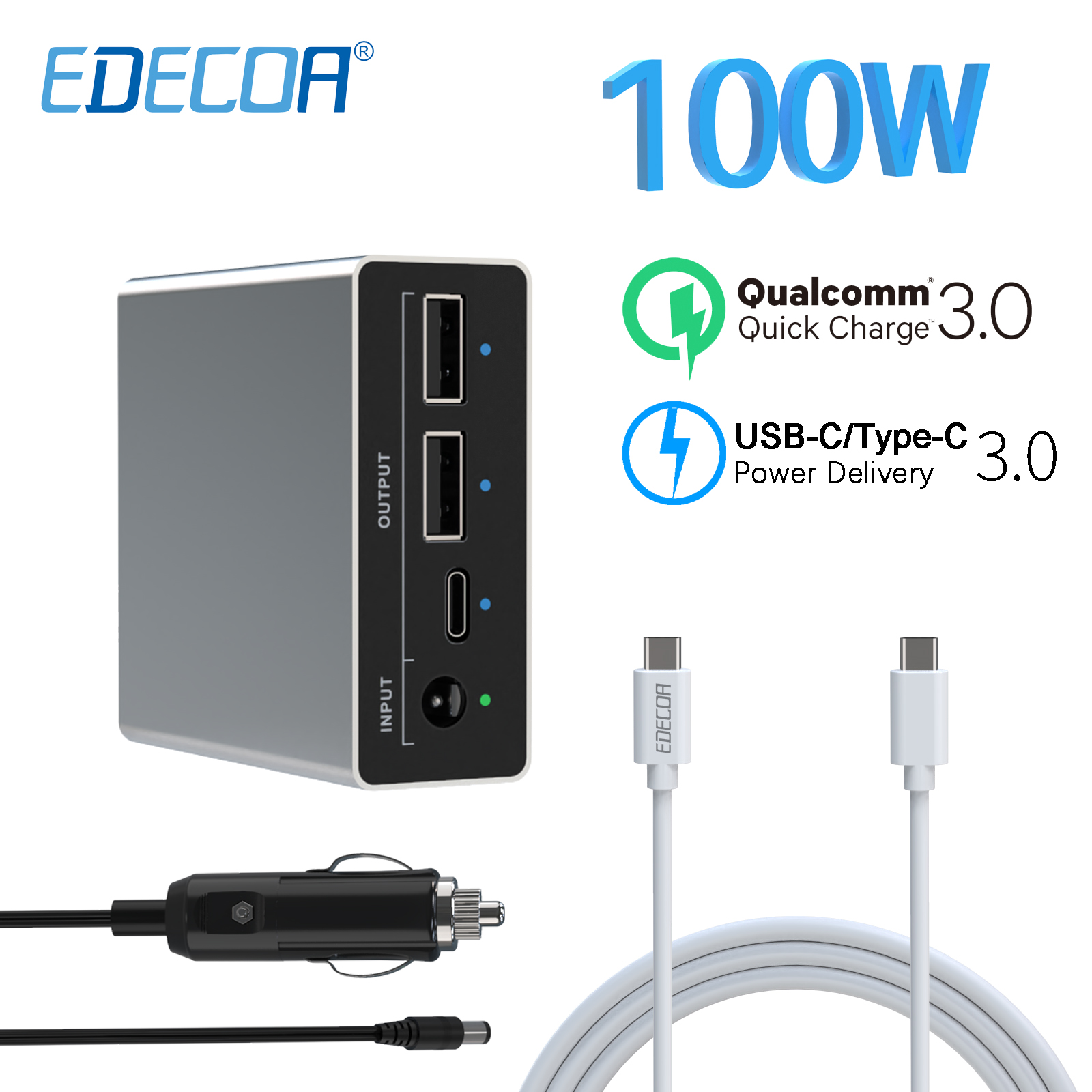 OEM/ODM Factory 8000 Watt Inverter - 100W 12V/24V USB C Car Laptop Charger  Universal 65W PD 3.0 Type-C Laptop Adapter Dual 2.4A USB QC 3.0  Fast-Charging for Phone Tablet – EDECOA manufacturers