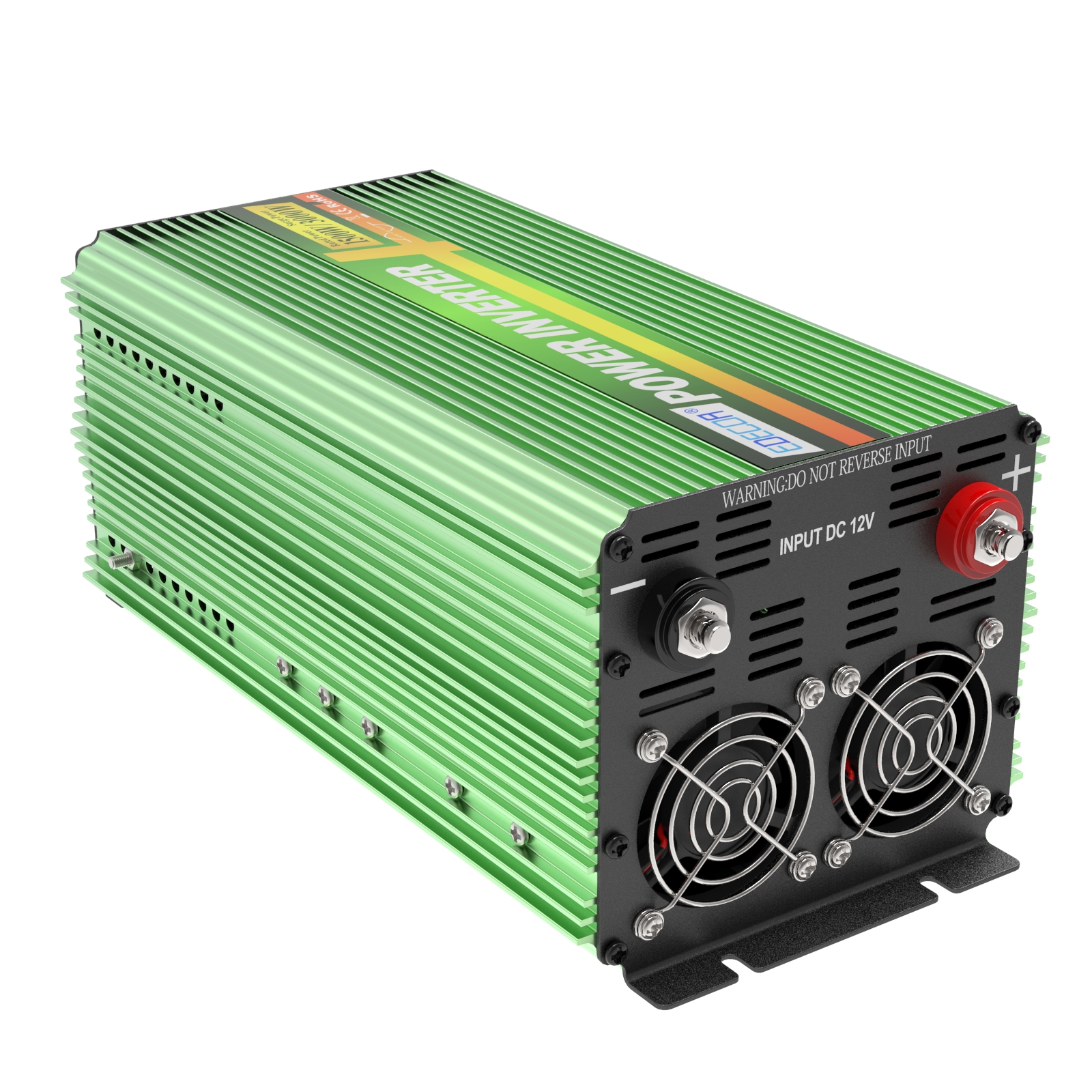 Edecoa 1500W LCD Power Inverter 12V 120V Pure Sine Wave 2x USB and remote controller Green (3)