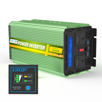 EDECOA®2000W Power Inverter 24V 240V with LCD CoreBase™ 3 Serial