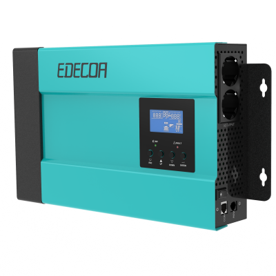EDECOA Hybrid power inverter 3000VA 3000W 24V to 230V AC with PWM solar controller and battery charger